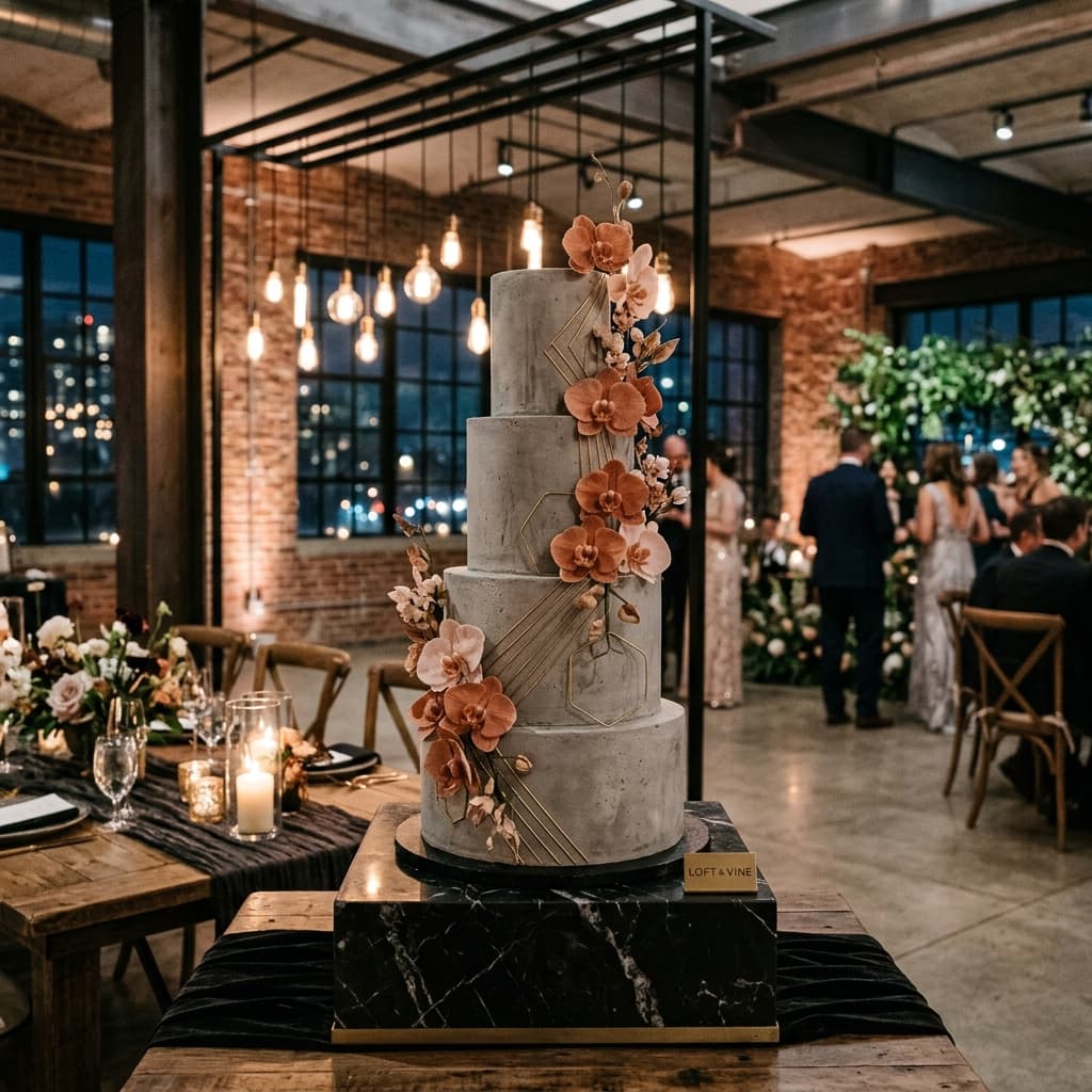 Minimalist modern cake in loft
